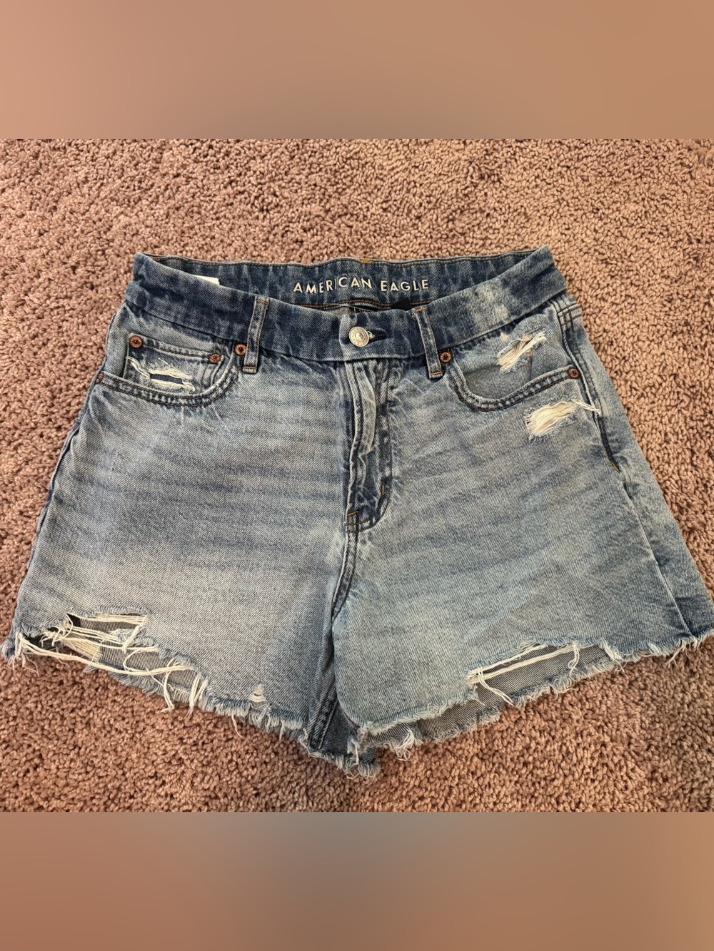 American Eagle Outfitters curvy relaxed High-Rise Denim Shorts